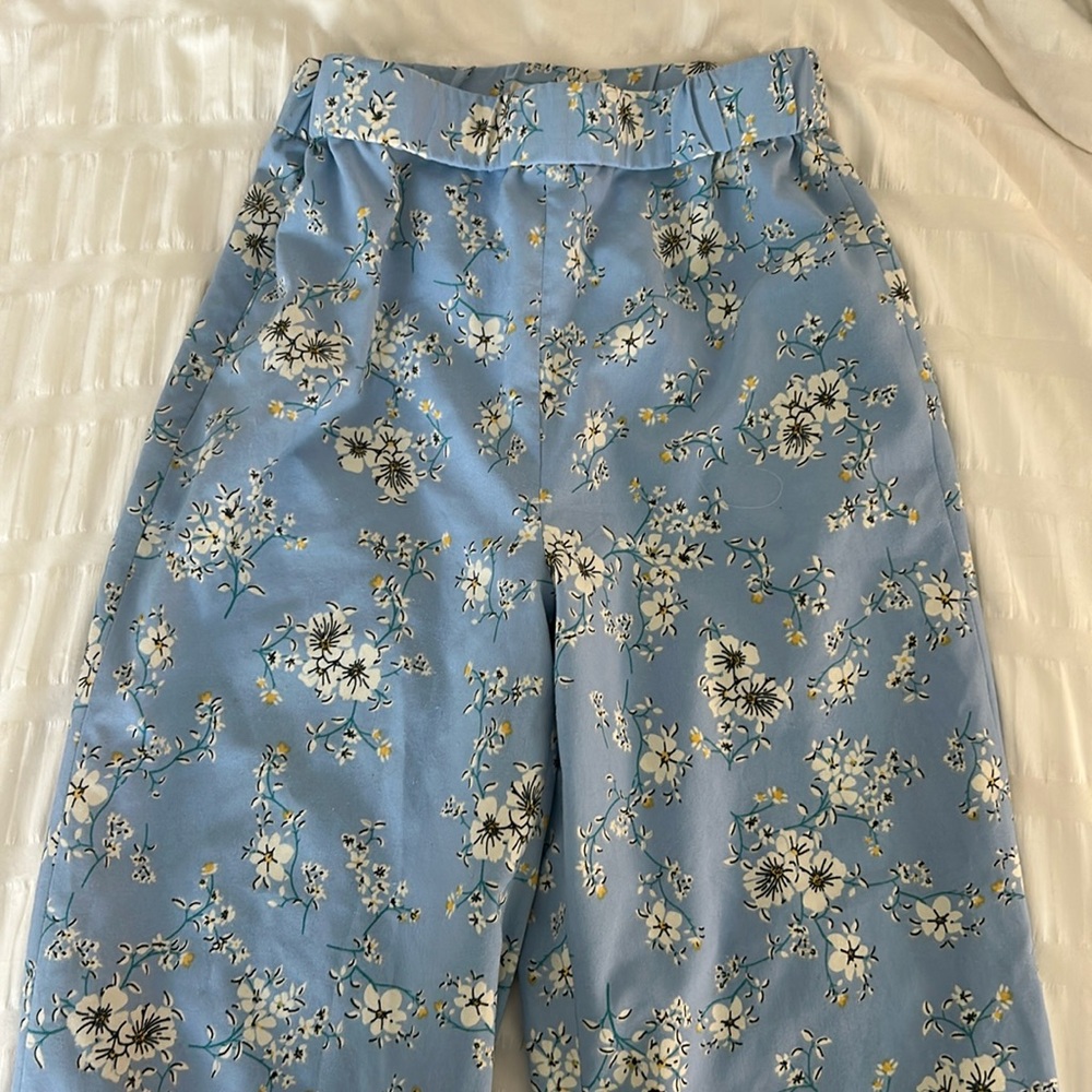 Blue floral pants